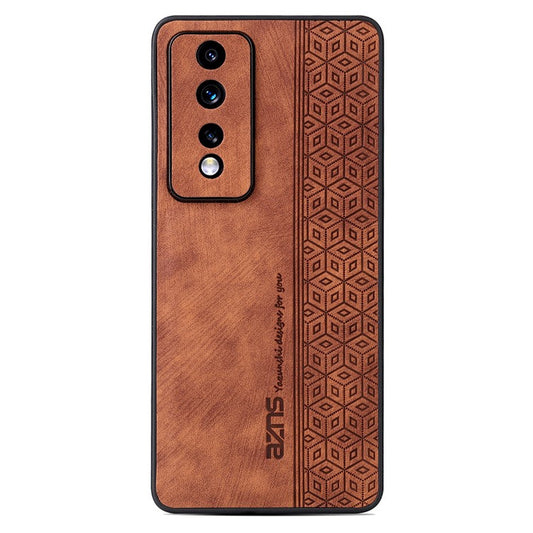 AZNS For Honor 80 GT 5G Imprinted Cell Phone Case PU Leather Coated TPU Back Cover - Brown