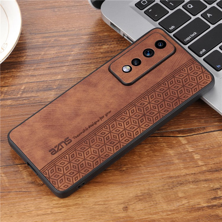 AZNS For Honor 80 GT 5G Imprinted Cell Phone Case PU Leather Coated TPU Back Cover - Brown