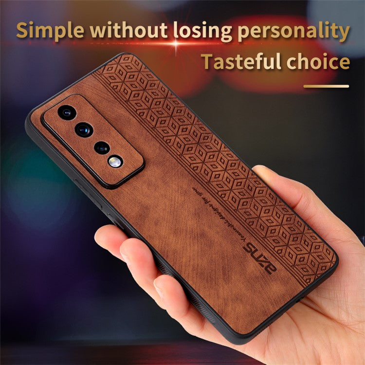 AZNS For Honor 80 GT 5G Imprinted Cell Phone Case PU Leather Coated TPU Back Cover - Brown