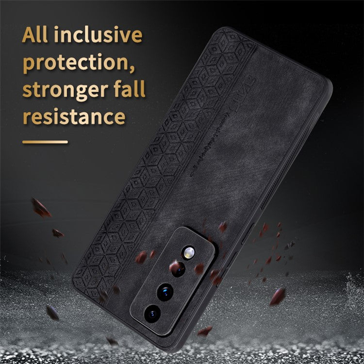 AZNS For Honor 80 GT 5G Imprinted Cell Phone Case PU Leather Coated TPU Back Cover - Brown