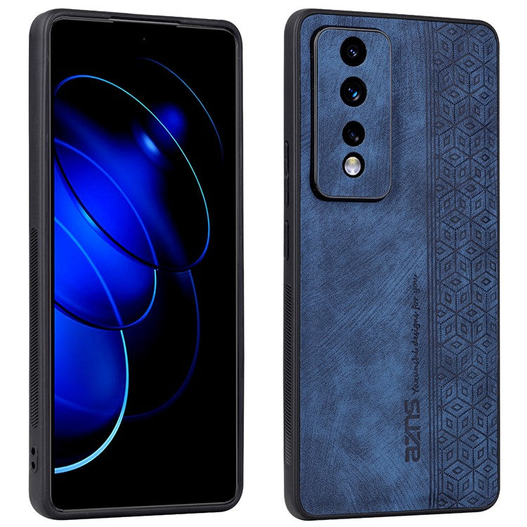 AZNS For Honor 80 GT 5G Imprinted Cell Phone Case PU Leather Coated TPU Back Cover - Blue