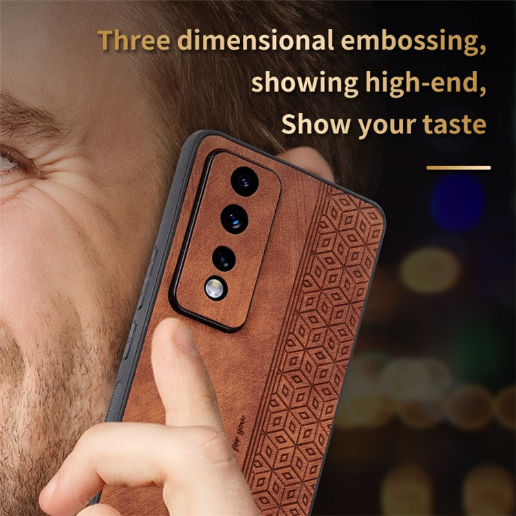 AZNS For Honor 80 GT 5G Imprinted Cell Phone Case PU Leather Coated TPU Back Cover - Blue