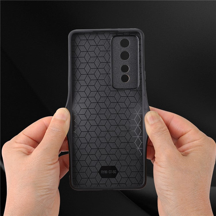 AZNS For Honor 80 GT 5G Imprinted Cell Phone Case PU Leather Coated TPU Back Cover - Blue