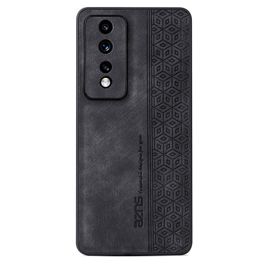 AZNS For Honor 80 GT 5G Imprinted Cell Phone Case PU Leather Coated TPU Back Cover - Black