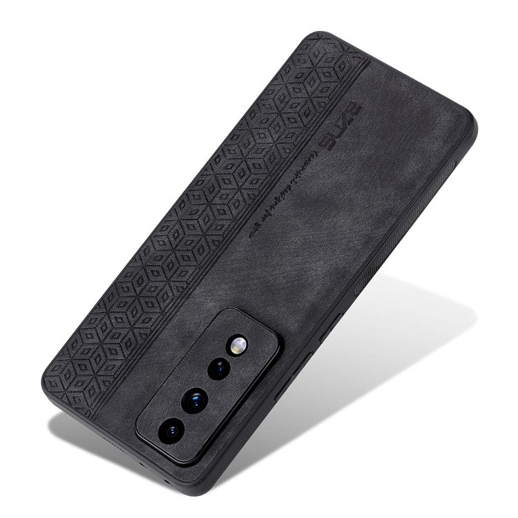 AZNS For Honor 80 GT 5G Imprinted Cell Phone Case PU Leather Coated TPU Back Cover - Black