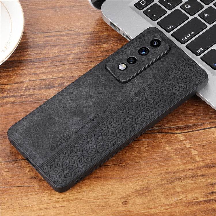 AZNS For Honor 80 GT 5G Imprinted Cell Phone Case PU Leather Coated TPU Back Cover - Black
