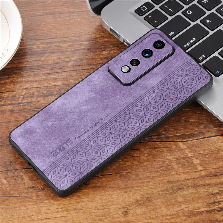 AZNS For Honor 80 GT 5G Imprinted Cell Phone Case PU Leather Coated TPU Back Cover - Purple