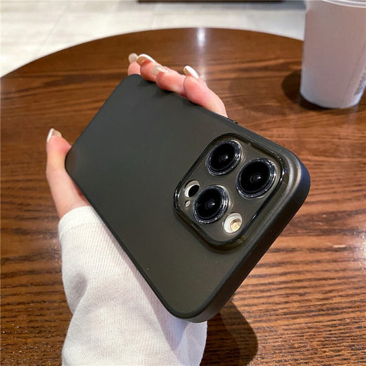 Shockproof Slim Case for iPhone 14 Pro Max TPU Cover Precise Cutout Matte Phone Case - Transparent Black