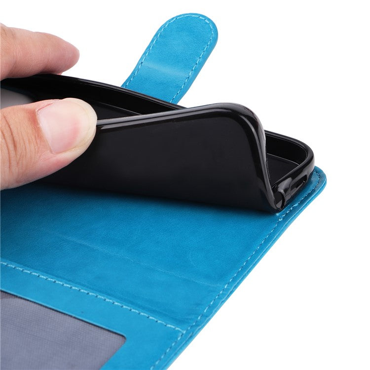 For Honor X40 5G / X9a 5G / Magic5 Lite 5G Leather Phone Case Sunflower Imprinted Stand Wallet Cover with Hand Strap - Blue