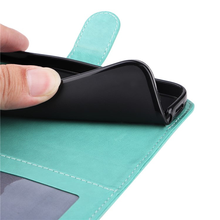 For Honor X40 5G / X9a 5G / Magic5 Lite 5G Leather Phone Case Sunflower Imprinted Stand Wallet Cover with Hand Strap - Green