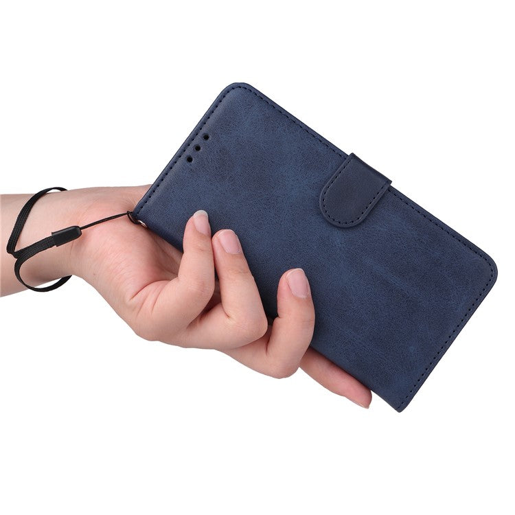 For Honor X40 5G / X9a 5G / Magic5 Lite 5G PU Leather Phone Case Stand Wallet Calf Texture Smartphone Cover - Blue