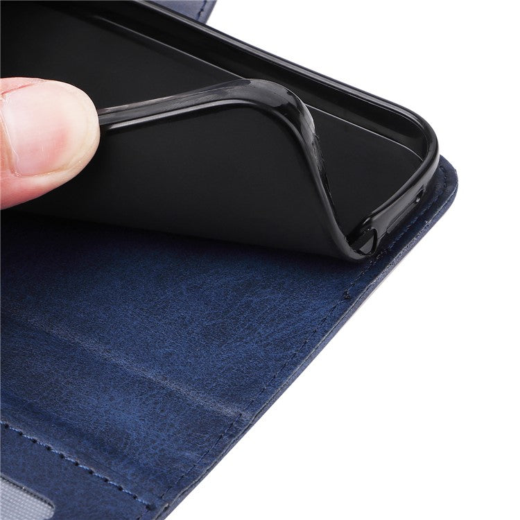 For Honor X40 5G / X9a 5G / Magic5 Lite 5G PU Leather Phone Case Stand Wallet Calf Texture Smartphone Cover - Blue