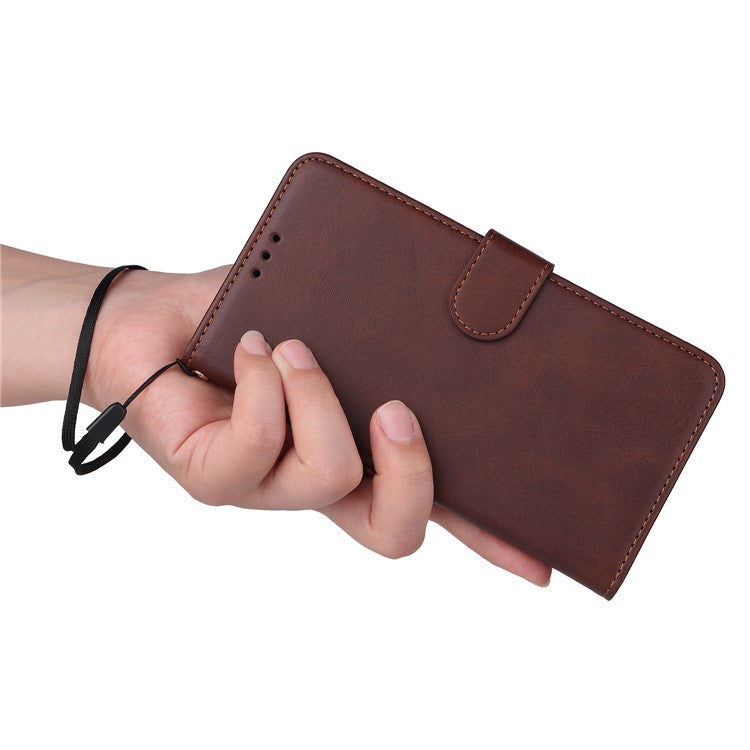 For Honor X40 5G / X9a 5G / Magic5 Lite 5G PU Leather Phone Case Stand Wallet Calf Texture Smartphone Cover - Brown