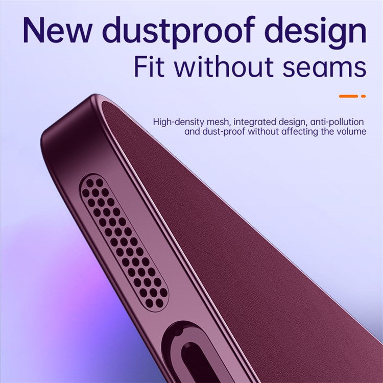 RH05 Magnetic Phone Shell for iPhone 14 Pro Case Soft TPU PC PU Leather Coated Phone Cover - Silver