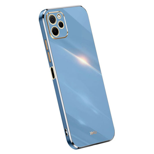 XINLI For Huawei nova Y61 4G Electroplating Frame Phone Case TPU Cover with Camera Lens Protection - Blue