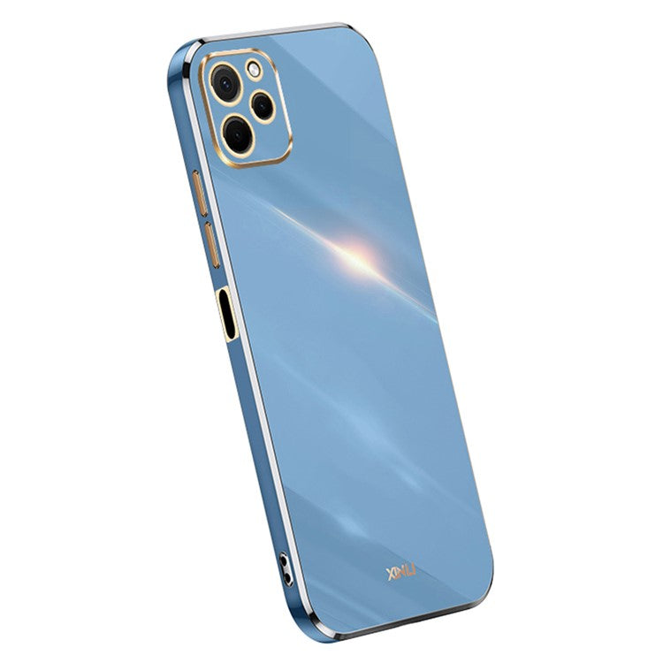 XINLI For Huawei nova Y61 4G Electroplating Frame Phone Case TPU Cover with Camera Lens Protection - Blue