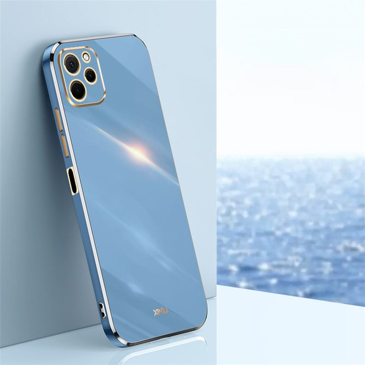 XINLI For Huawei nova Y61 4G Electroplating Frame Phone Case TPU Cover with Camera Lens Protection - Blue