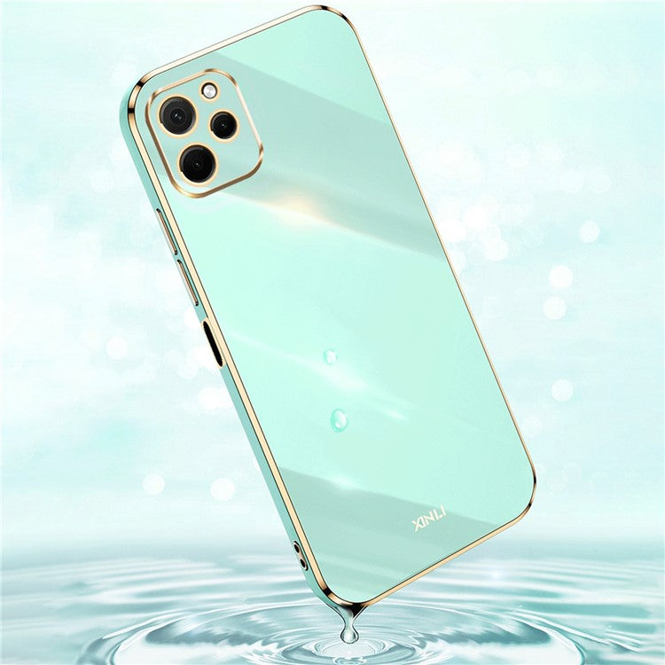 XINLI For Huawei nova Y61 4G Electroplating Frame Phone Case TPU Cover with Camera Lens Protection - Blue