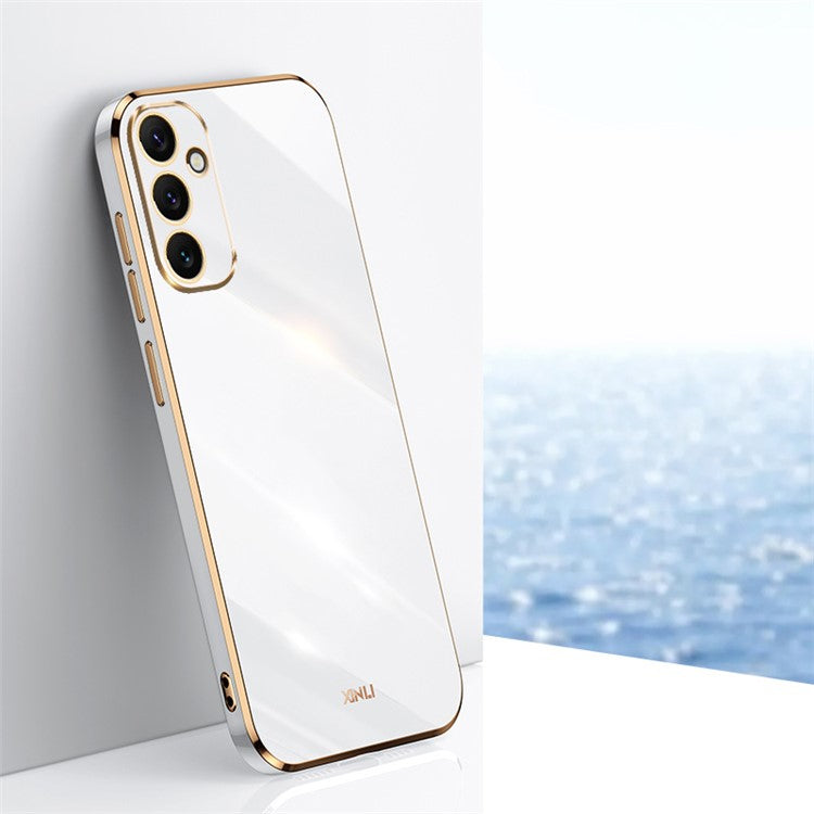XINLI Electroplating Phone Case for Samsung Galaxy A34 5G Anti-scratch TPU Cover - White