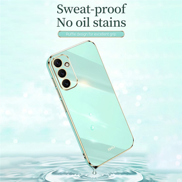 XINLI Electroplating Phone Case for Samsung Galaxy A34 5G Anti-scratch TPU Cover - White