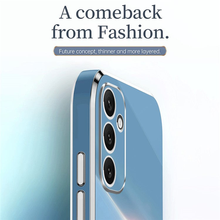 XINLI Electroplating Phone Case for Samsung Galaxy A34 5G Anti-scratch TPU Cover - White