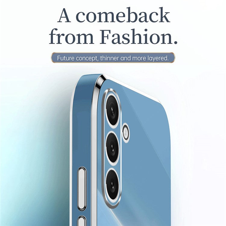 XINLI For Samsung Galaxy A24 4G (162.1 x 77.6 x 8.3mm) Electroplating Phone Case Ring Kickstand Cell Phone TPU Cover - Purple