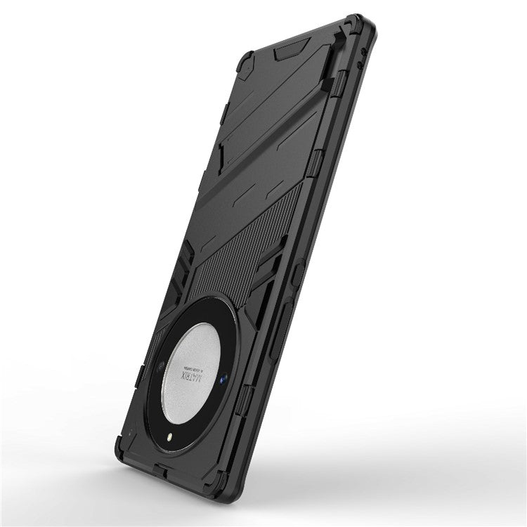 Cell Phone Case for Honor Magic5 Lite 5G / X9a 5G / X40 5G , Kickstand TPU+PC Protective Cell Phone Cover - Black