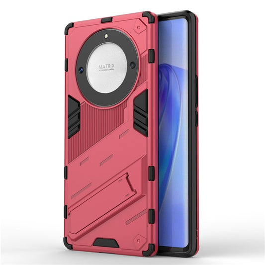 Cell Phone Case for Honor Magic5 Lite 5G / X9a 5G / X40 5G , Kickstand TPU+PC Protective Cell Phone Cover - Rose