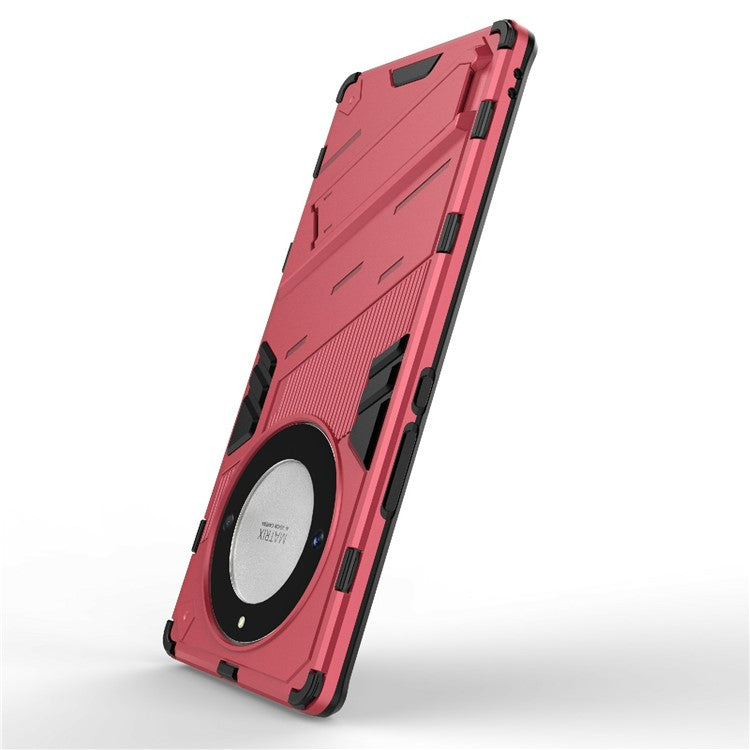 Cell Phone Case for Honor Magic5 Lite 5G / X9a 5G / X40 5G , Kickstand TPU+PC Protective Cell Phone Cover - Rose