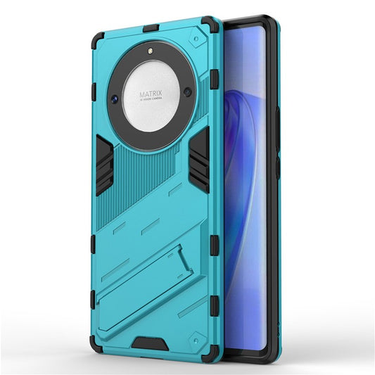 Cell Phone Case for Honor Magic5 Lite 5G / X9a 5G / X40 5G , Kickstand TPU+PC Protective Cell Phone Cover - Baby Blue