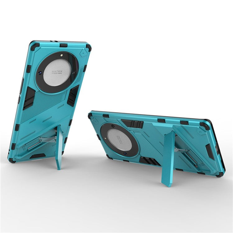Cell Phone Case for Honor Magic5 Lite 5G / X9a 5G / X40 5G , Kickstand TPU+PC Protective Cell Phone Cover - Baby Blue