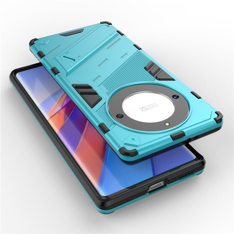 Cell Phone Case for Honor Magic5 Lite 5G / X9a 5G / X40 5G , Kickstand TPU+PC Protective Cell Phone Cover - Baby Blue
