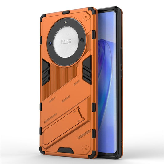 Cell Phone Case for Honor Magic5 Lite 5G / X9a 5G / X40 5G , Kickstand TPU+PC Protective Cell Phone Cover - Orange