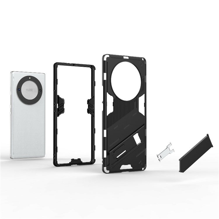 Cell Phone Case for Honor Magic5 Lite 5G / X9a 5G / X40 5G , Kickstand TPU+PC Protective Cell Phone Cover - Orange