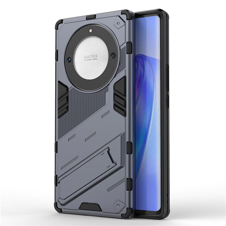 Cell Phone Case for Honor Magic5 Lite 5G / X9a 5G / X40 5G , Kickstand TPU+PC Protective Cell Phone Cover - Dark Blue