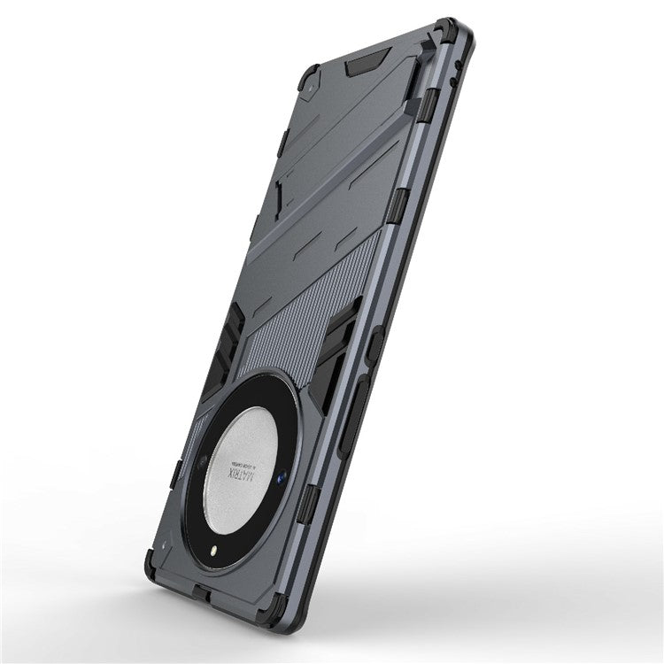 Cell Phone Case for Honor Magic5 Lite 5G / X9a 5G / X40 5G , Kickstand TPU+PC Protective Cell Phone Cover - Dark Blue