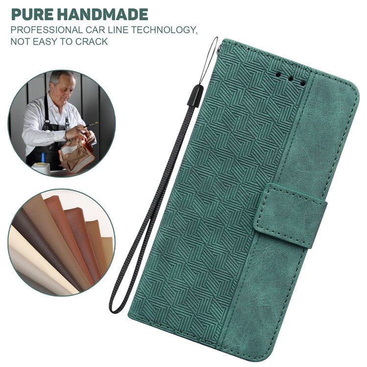 Shockproof Case for Motorola Moto E13 4G Wallet Phone Case Imprinted Leather Flip Cover - Green