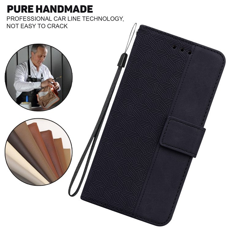Shockproof Case for Motorola Moto E13 4G Wallet Phone Case Imprinted Leather Flip Cover - Black