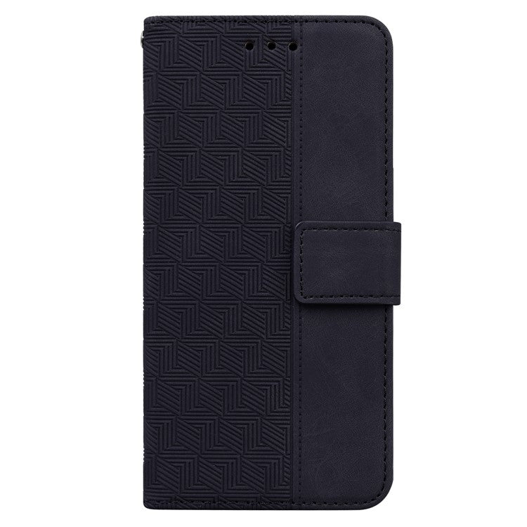 Shockproof Case for Motorola Moto E13 4G Wallet Phone Case Imprinted Leather Flip Cover - Black