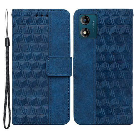 Shockproof Case for Motorola Moto E13 4G Wallet Phone Case Imprinted Leather Flip Cover - Blue