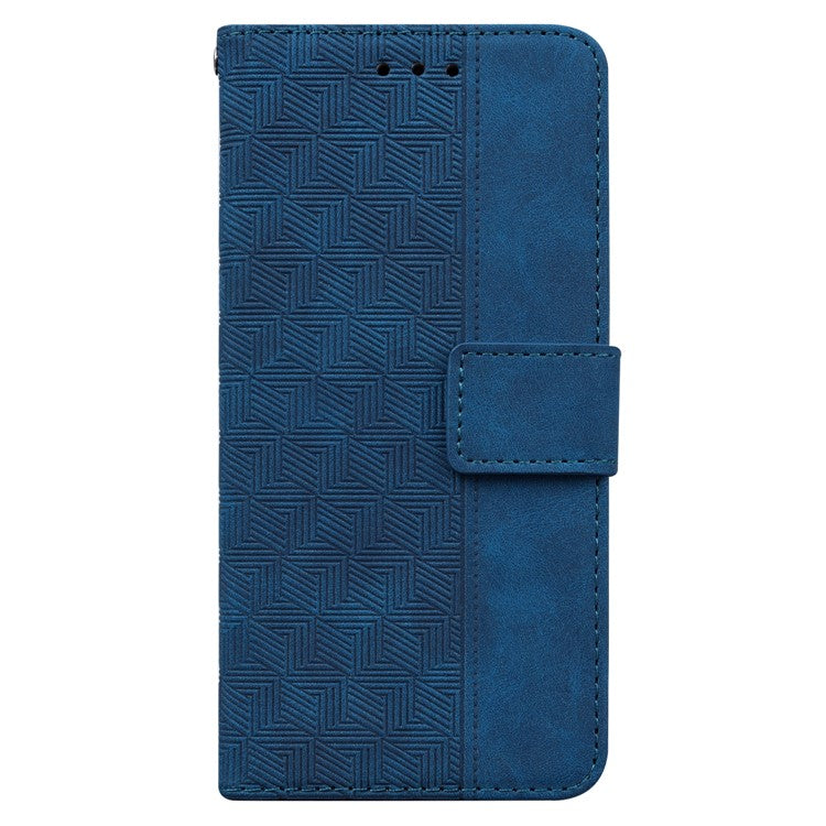 Shockproof Case for Motorola Moto E13 4G Wallet Phone Case Imprinted Leather Flip Cover - Blue