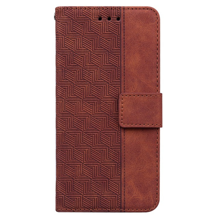 Shockproof Case for Motorola Moto E13 4G Wallet Phone Case Imprinted Leather Flip Cover - Brown