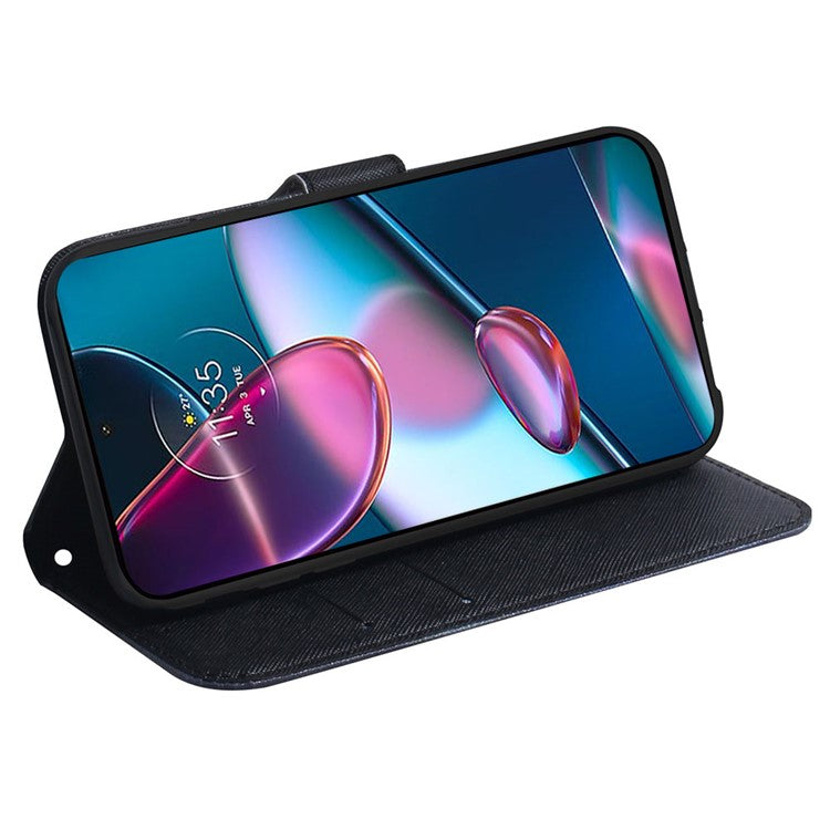 Wallet Phone Case for Motorola Moto E13 4G Pattern Printing Anti-Drop Leather Cover - Don't Touch My Phone