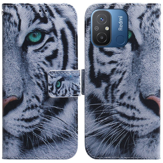 Leather Cover for Xiaomi Redmi 11A 4G / Redmi 12C 4G Phone Case Pattern Printing Anti-Scratch Wallet Shell - Tiger Head