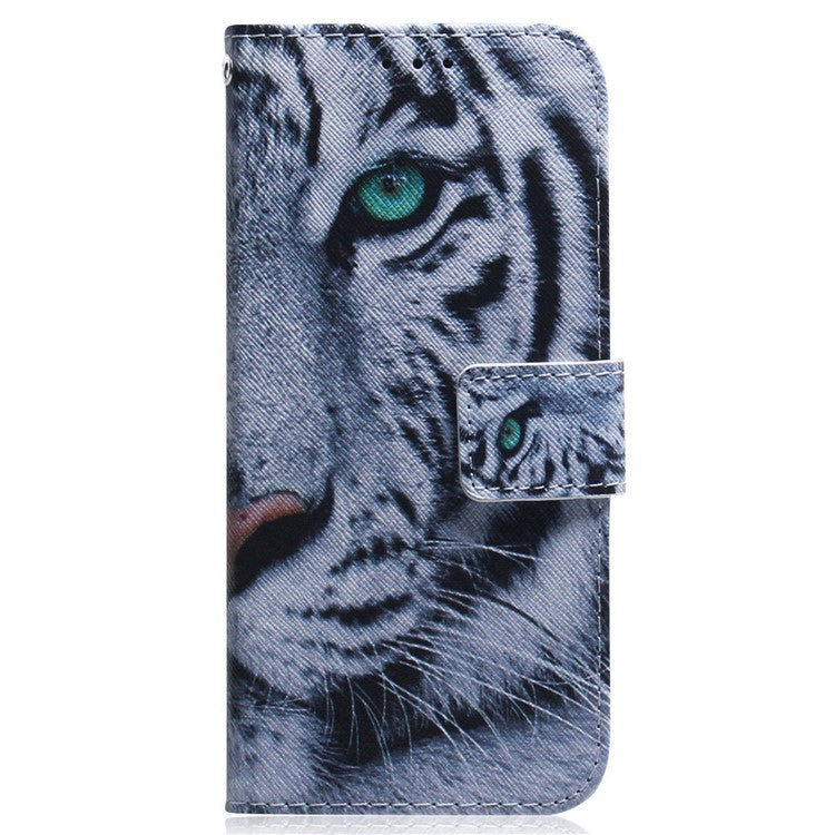 Leather Cover for Xiaomi Redmi 11A 4G / Redmi 12C 4G Phone Case Pattern Printing Anti-Scratch Wallet Shell - Tiger Head