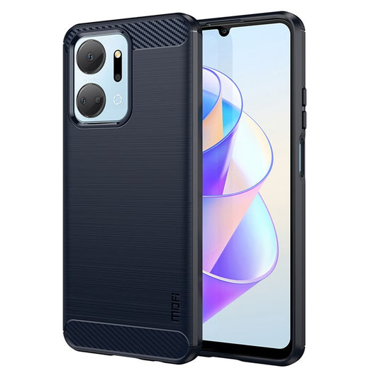 MOFI JK TPU Series-1 TPU Cover for Honor X7a 5G / Play 40 Plus 5G Carbon Fiber Brushed Phone Shell - Blue