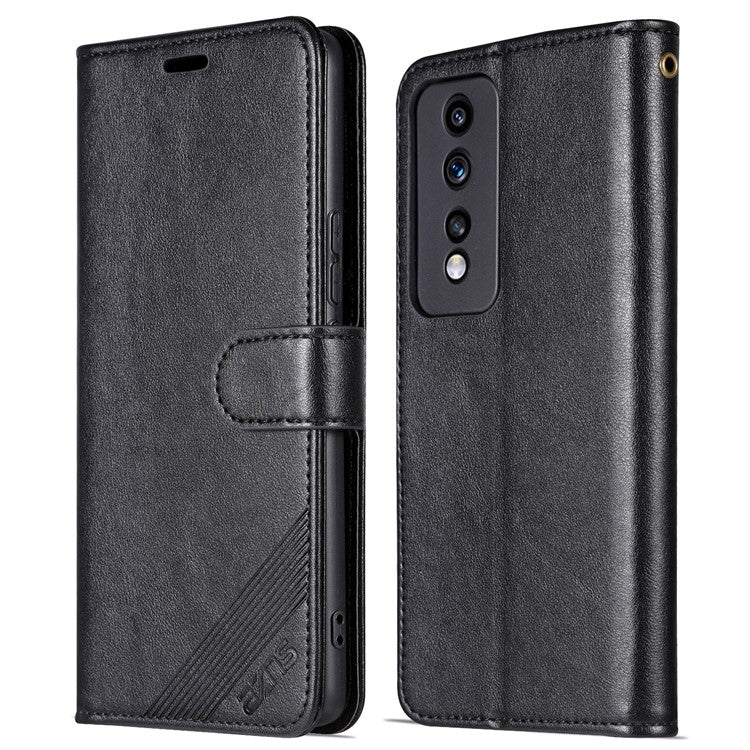 AZNS For Honor 80 GT 5G Mobile Phone Cover PU Leather Anti-fall Phone Case Stand Wallet - Black
