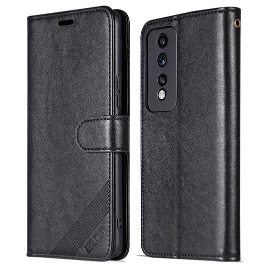 AZNS For Honor 80 GT 5G Mobile Phone Cover PU Leather Anti-fall Phone Case Stand Wallet - Black