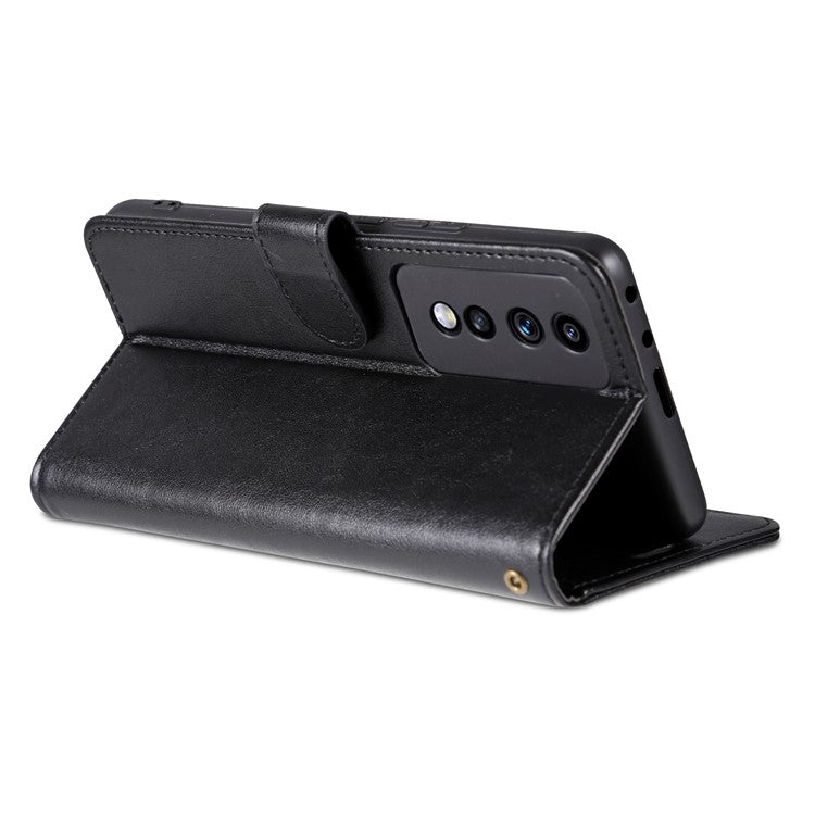 AZNS For Honor 80 GT 5G Mobile Phone Cover PU Leather Anti-fall Phone Case Stand Wallet - Black
