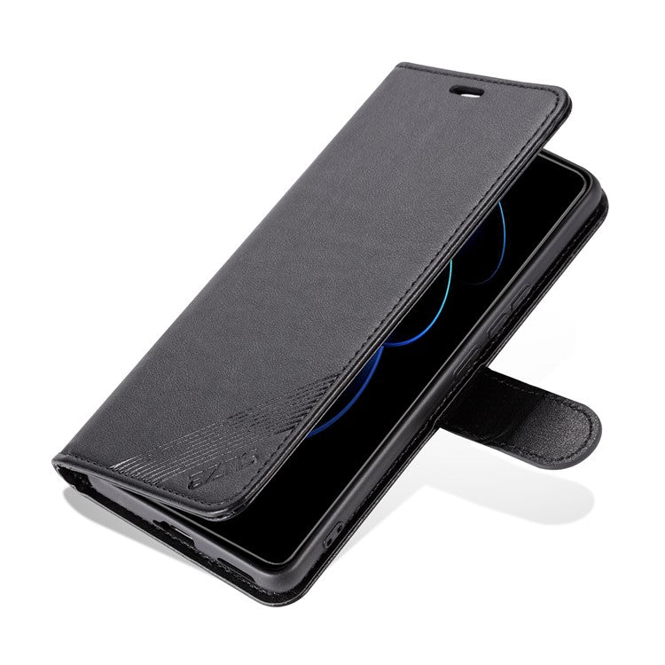 AZNS For Honor 80 GT 5G Mobile Phone Cover PU Leather Anti-fall Phone Case Stand Wallet - Black